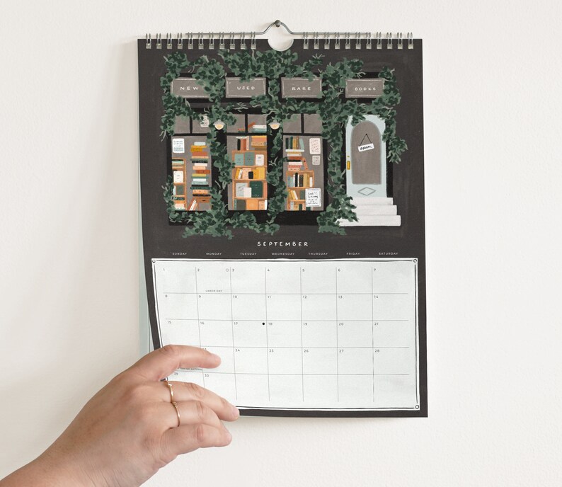 2024 Shops & Markets Calendar : Monthly Calendar, Illustrated Wall Calendar for Hanging image 5