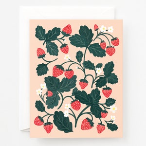 Strawberry Notecard Set of 8 | Everyday Cards with Hand Illustrated Strawberry Fields