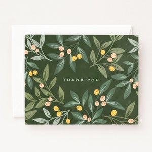 Orchard Thank You Cards : Set of 8 Card or Single Orchard Thank You Card Set with Illustrated Florals image 1