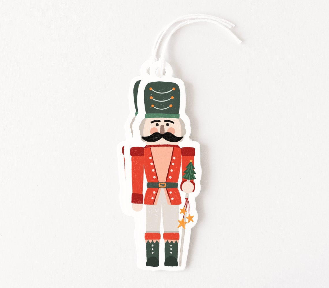 Nutcracker Gift Tag Set of 10 Die Cut Christmas Nutcracker Etsy