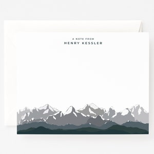 Rockies Personalized Flat Card Set of 12 | Illustrated Rocky Mountains Stationery Set, Gender Neutral Notecards