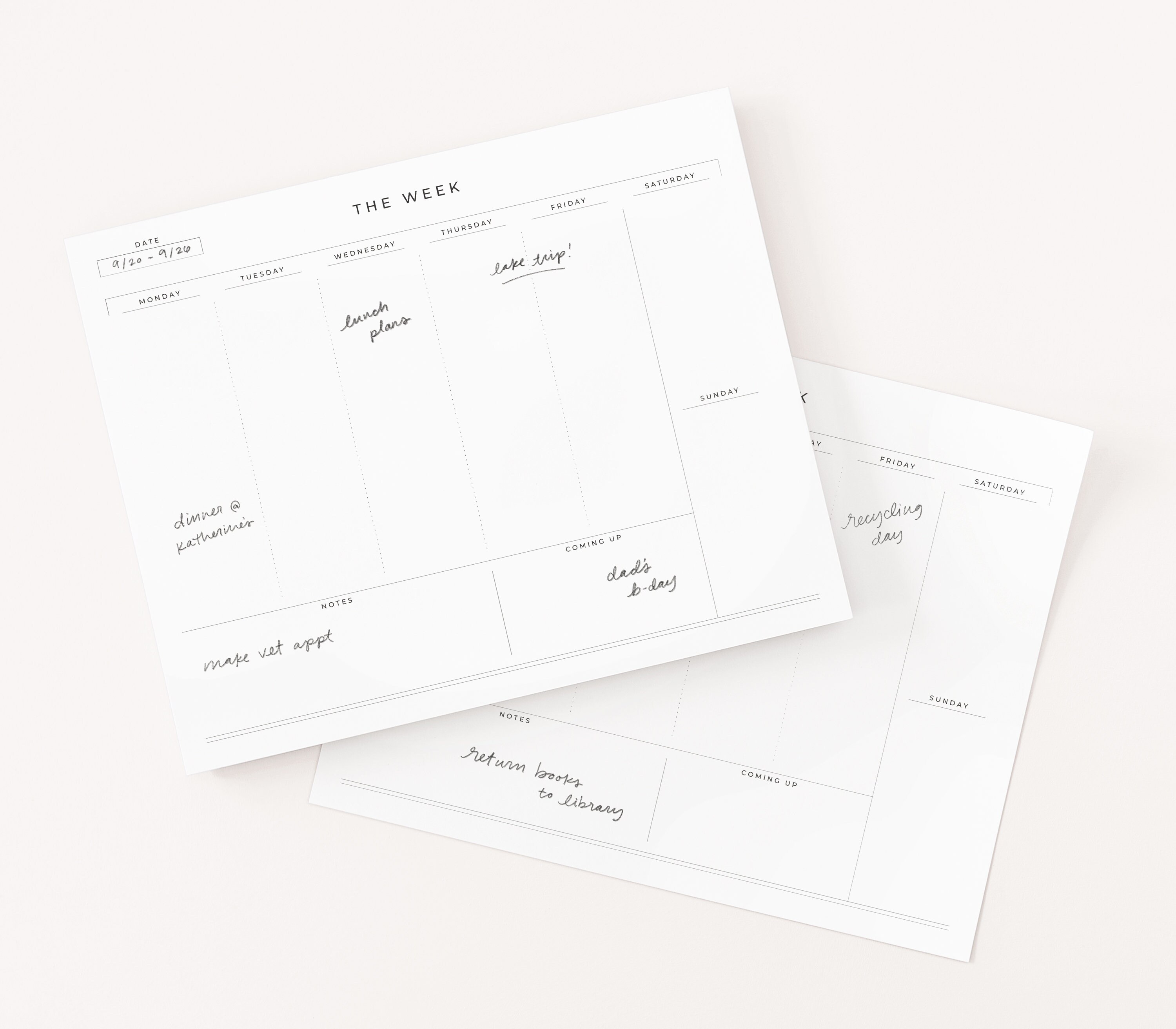 Weekly Planner Notepad Minimalist Weekly Desk Notepad - Etsy