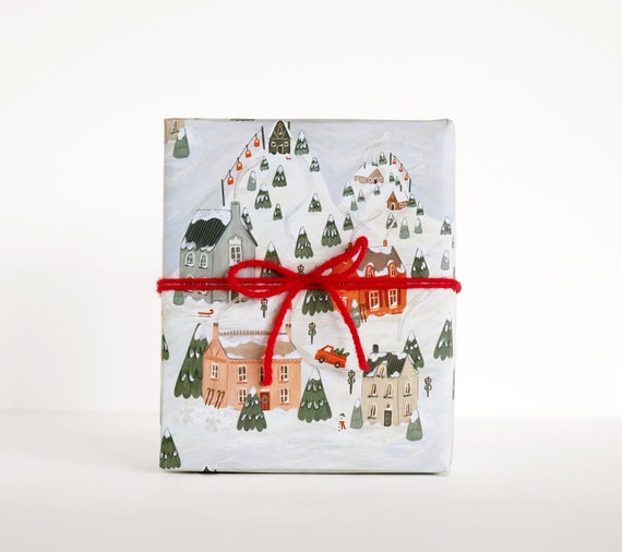 Papier cadeau Noël Papier d'emballage illustré de Noël, lot de 3 feuilles  d'emballage cadeau pour les fêtes -  France