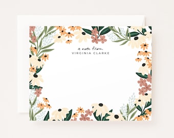 Wildflower Personalized Stationery Cards: Illustrated Flat Note Set