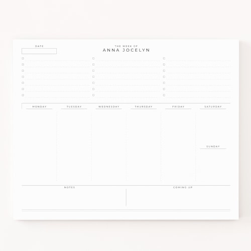 Personalized Weekly Planner Notepad Custom to Do Planner Pad Etsy