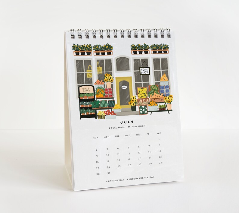 The 2023 Shops & Markets Calendar Illustrated 12 Month Desk Etsy Canada