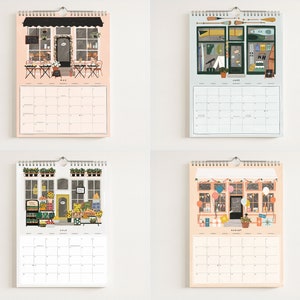 2024 Shops & Markets Calendar : Monthly Calendar, Illustrated Wall Calendar for Hanging image 4