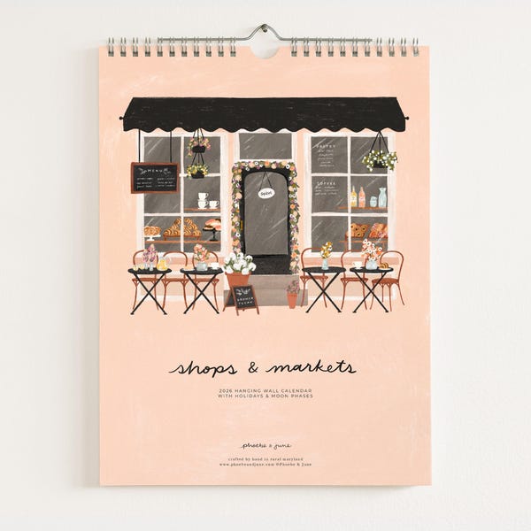 2026 Shops & Markets Wall Calendar