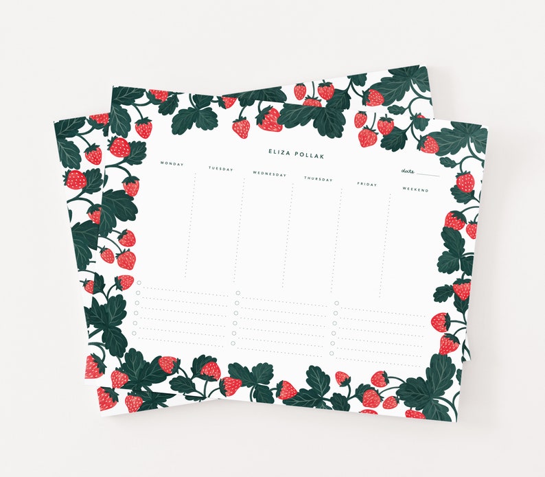 Personalized Weekly Planner Notepad Custom to Do Planner Pad Etsy