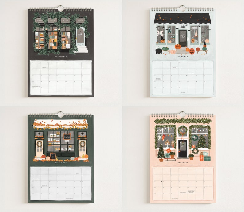 2024 Shops & Markets Calendar : Monthly Calendar, Illustrated Wall Calendar for Hanging image 7