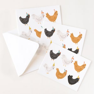 Birthday Chickens Card : Illustrated Birthday Cards with Party Chickens, image 2