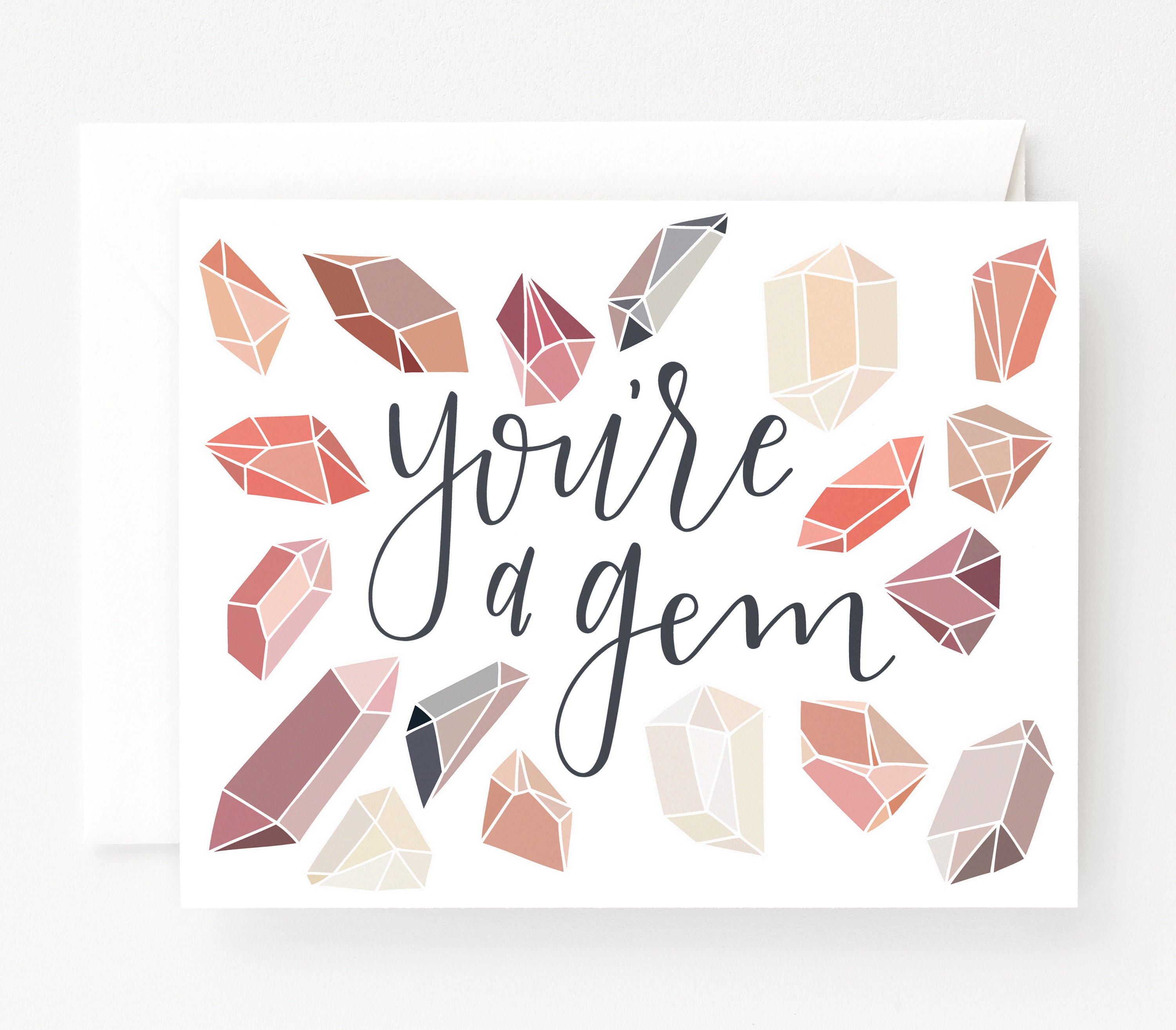 You're A Gem Card Set of 8, Illustrated Thank You and Appreciatio…