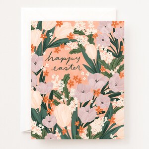 Cartões de jardim de Páscoa: conjunto de 8 cartões de feliz Páscoa ilustrados ou cartão único de Páscoa