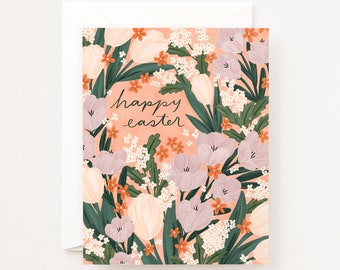 Easter Garden Cards : Illustrated Happy Easter Cards Set of 8 or Single Easter Greeting Card