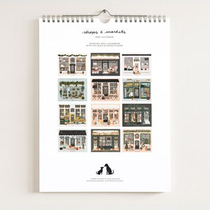 2024 Shops & Markets Calendar : Monthly Calendar, Illustrated Wall Calendar for Hanging image 8