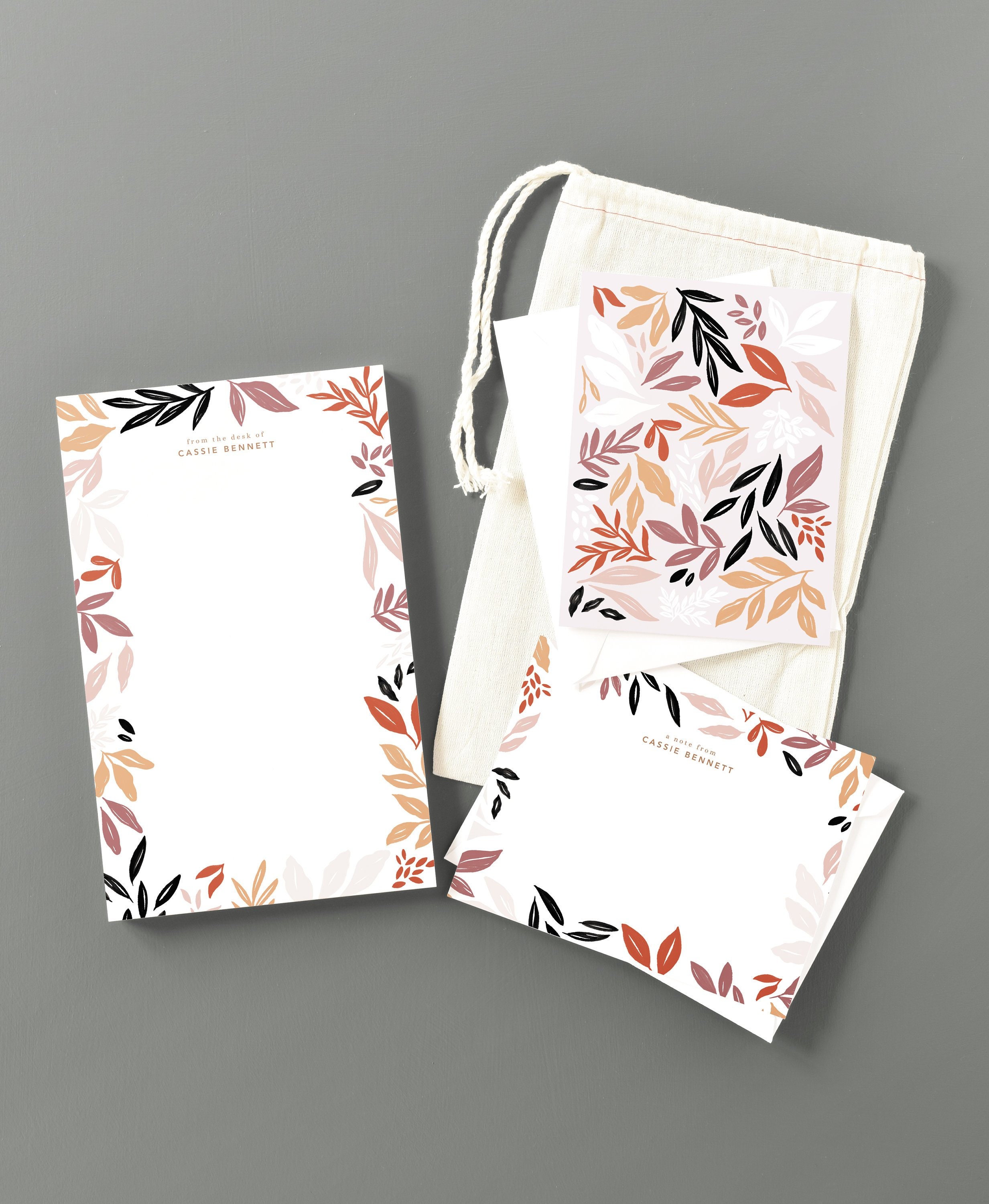 Personalized Stationery Set with Custom Notepad Flat Cards Etsy