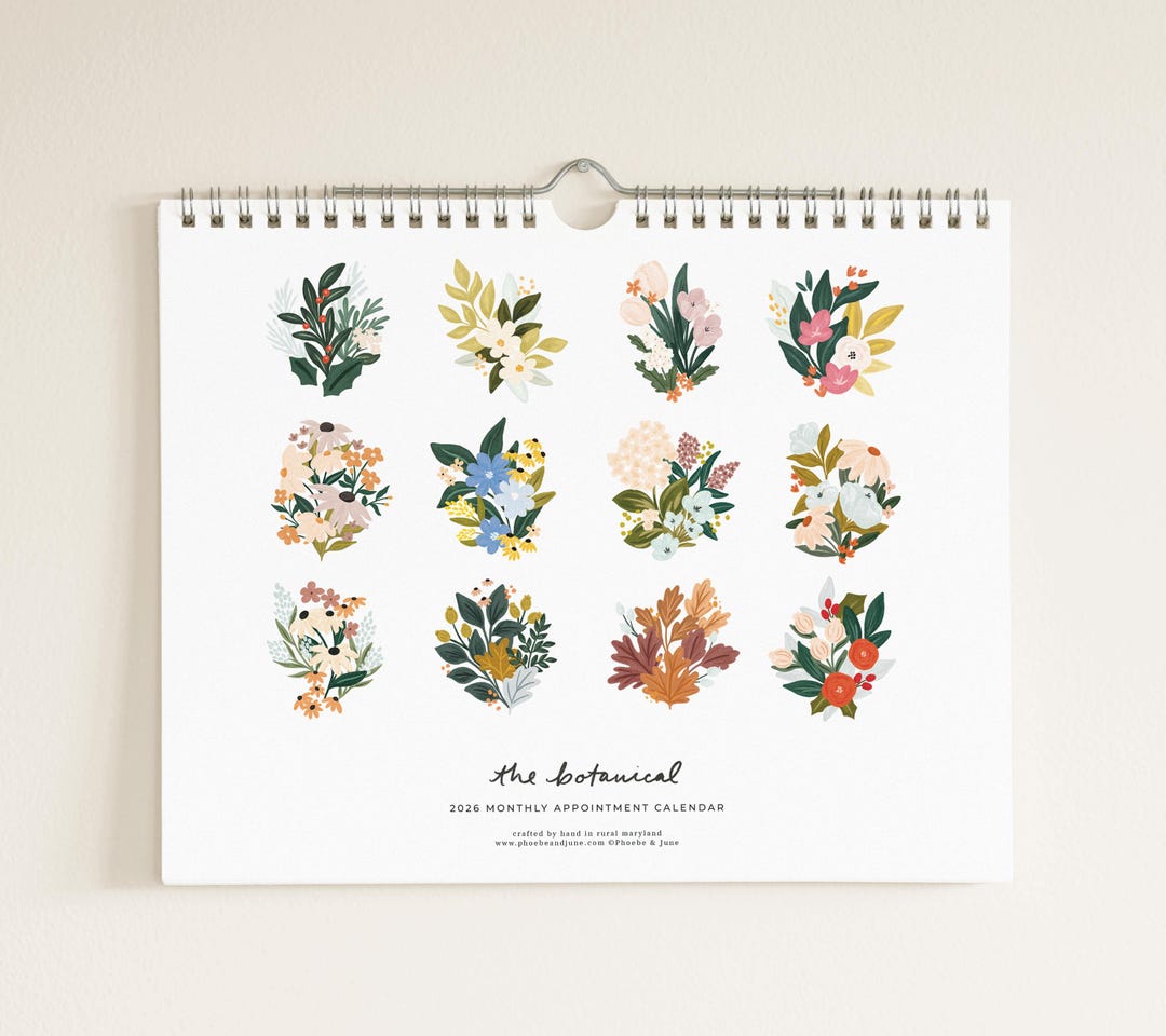 2026 Botanical Desk Calendar - Etsy