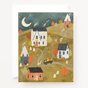 Halloween de pente douce d'Halloween | Cartes de voeux illustrées d'Halloween, une pièce ou une série