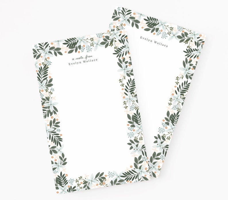 Morning Blooms Personalized Stationery Set Floral Custom Stationery Gift Set with Notepad and Cards image 3