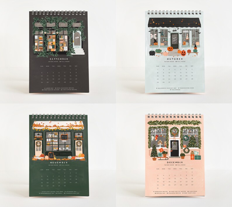 The 2023 Shops & Markets Calendar Illustrated 12 Month Desk Etsy