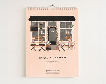 2023-2024 Shops & Markets Calendar : Academic Year Monthly Calendar, Handcrafted by Phoebe and June