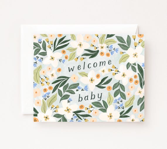 Morning Blooms Welcome Baby Card