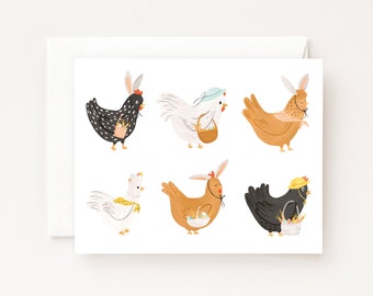 Easter Chickens Holiday Card : Easter Cards Set of 8 or Single Easter Greeting Card