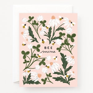 Bee Mine Valentinstagskarten: Bee Mine Valentinstagskarten-Set, Bee Be Mine-Kartenset mit 8 Karten oder einzelne Grußkarte