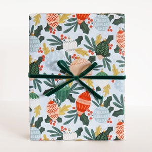 Weihnachtskugeln Geschenkpapier | Illustriertes Weihnachts-Geschenkpapier, Weihnachts-Geschenkpapier-Bögen 3er-Set