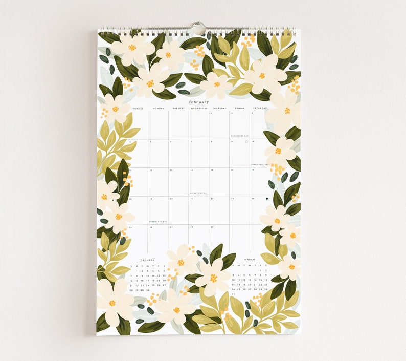 2024 Botanical Appointment Calendar : Large Illustrated 12 Month Wall Calendar image 4