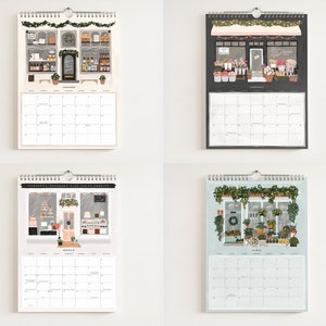 2024 Shops & Markets Calendar : Monthly Calendar, Illustrated Wall Calendar for Hanging image 3