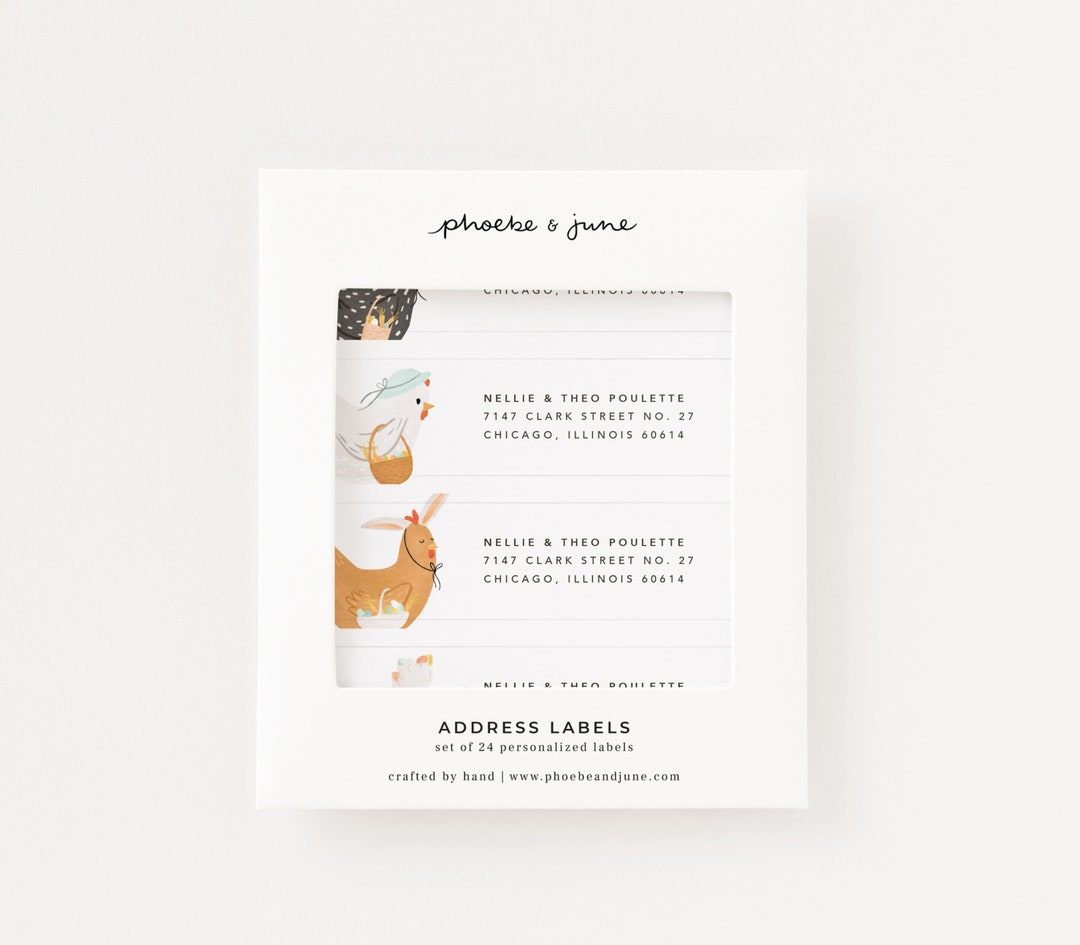 Easter Chickens Return Address Labels : Illustrated Custom Address ...