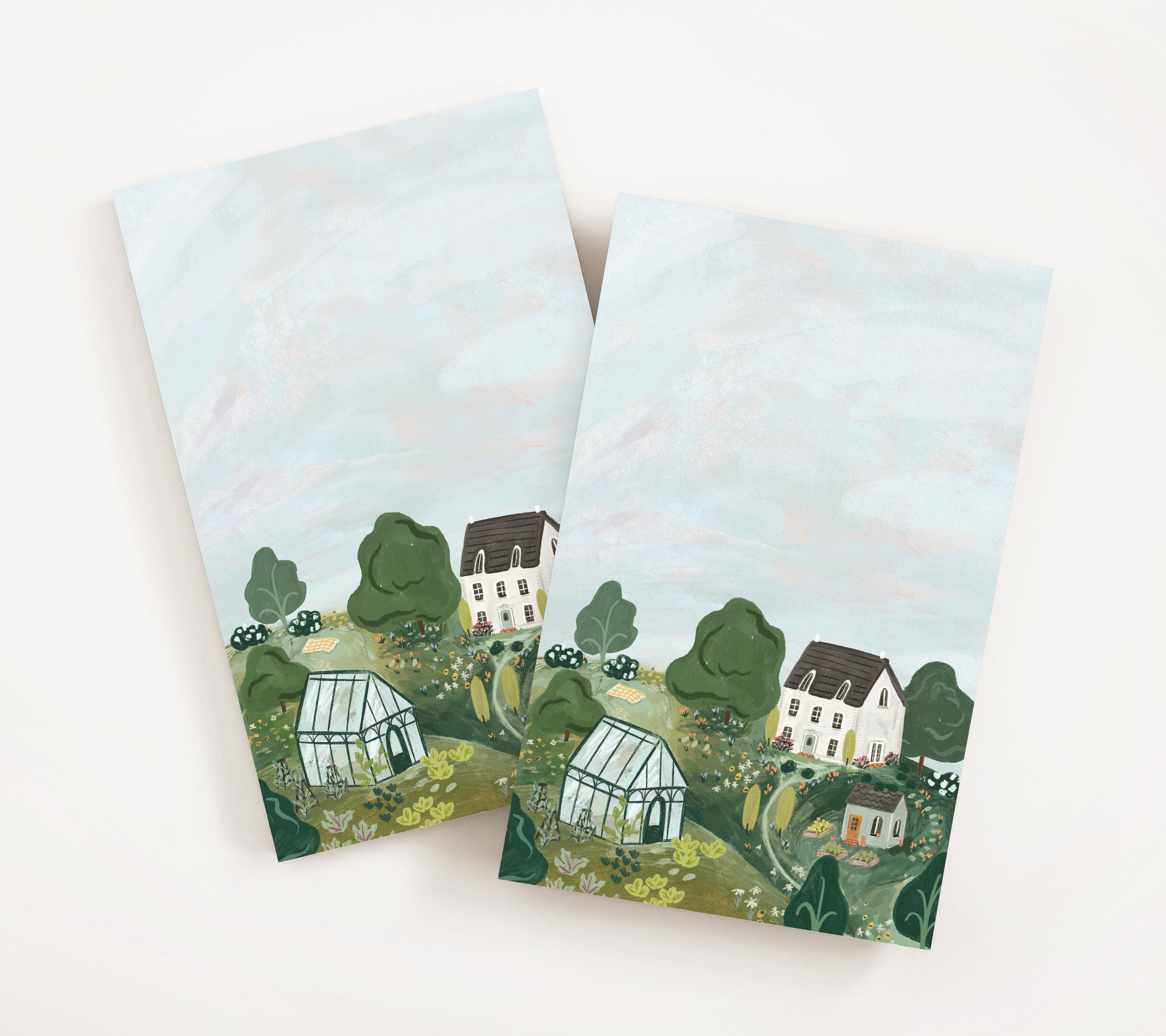 Notepad Slop Garden Slope Notepad | Large Illustrated Landscape List Pad With Garden ...