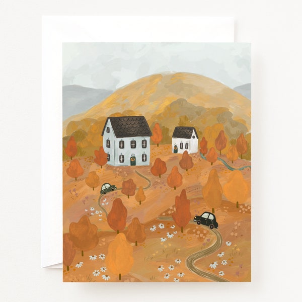 Thanksgiving Slope Card | Illustrated Thanksgiving Cards Single or Set of Greeting Cards