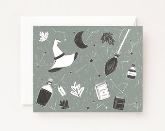 Witch Sketch Halloween Card | Illustrated Greeting Card