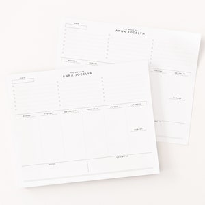 Personalized Weekly Desk Pad : Custom Weekly To Do Notepad with Calendar and To Do List, Minimalist Personalized Weekly Planner Stationery image 3