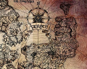 24" x 36" Vintage Azeroth World Map Print
