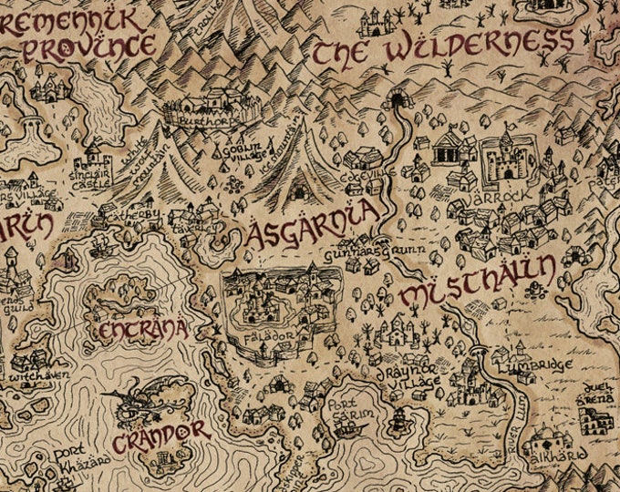 11" X 17" Vintage Runescape World Map Print - Etsy