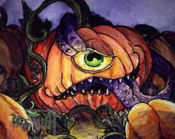 Pumpkin Eater 5" x 7" Watercolor Print