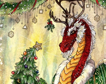 Christmas with Kobolds 5" x 7" Watercolor Print