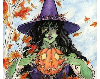 Season of the Witch 5" x 7" Watercolor Print