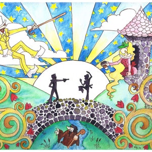 The Nightman Cometh Watercolor - Print 11&quot; x 8.5&quot;