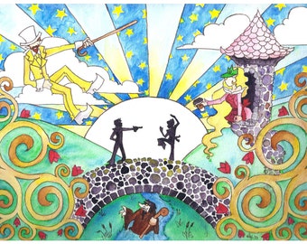 The Nightman Cometh Watercolor - Print 11" x 8.5"