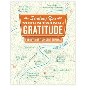 Mountains of Gratitude Map Thank You Card