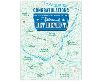 Retirement Topo Map Retirement Card