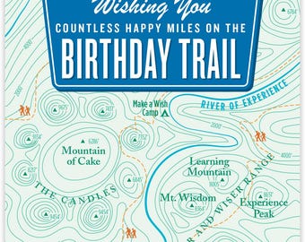 Birthday Trail - Recycled Birthday Card for Hikers