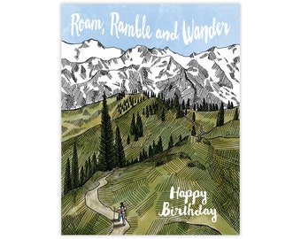 Roam Ramble Wander Birthday Card