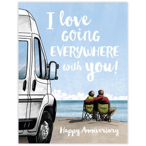 Going Everywhere Anniversary Card