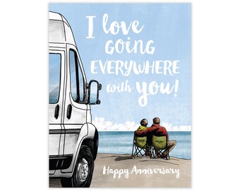 Going Everywhere Anniversary Card