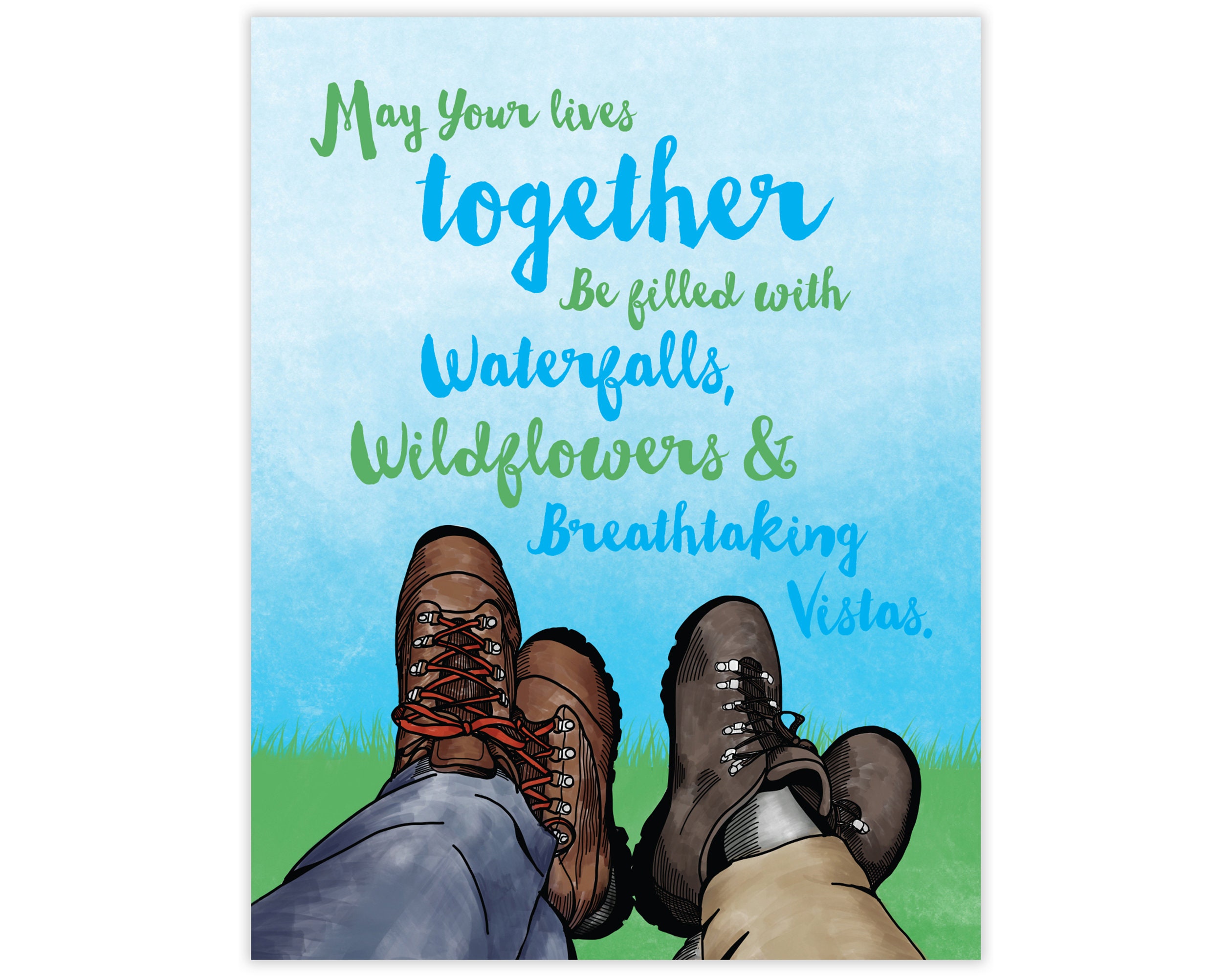 Hikers Wedding Card Etsy